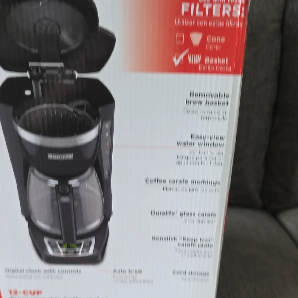 Black‎ & Decker 12-Cup Programmable Coffee Maker With Digital Controls, New